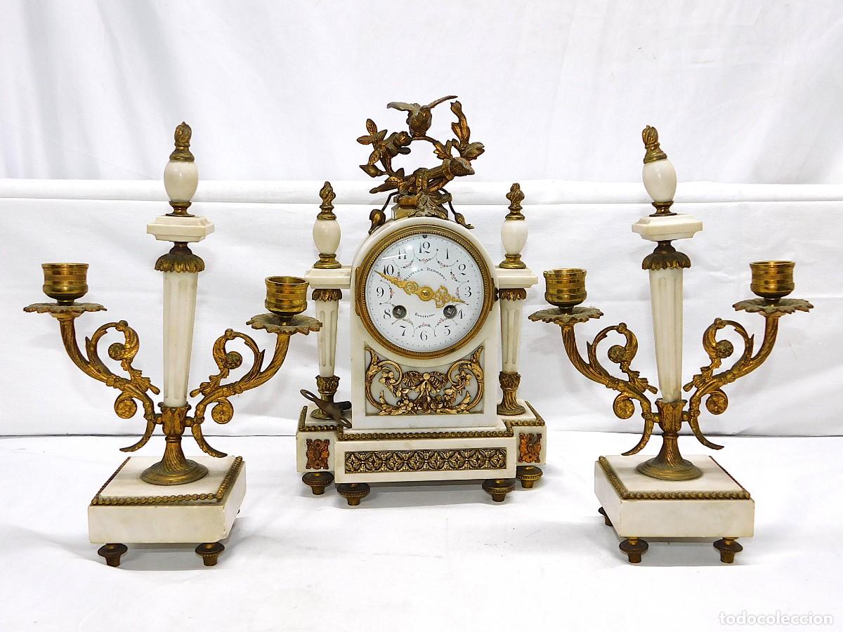 Relojes de carga manual: RELOJ SOBREMESA CON CANDELABROS - Foto 1