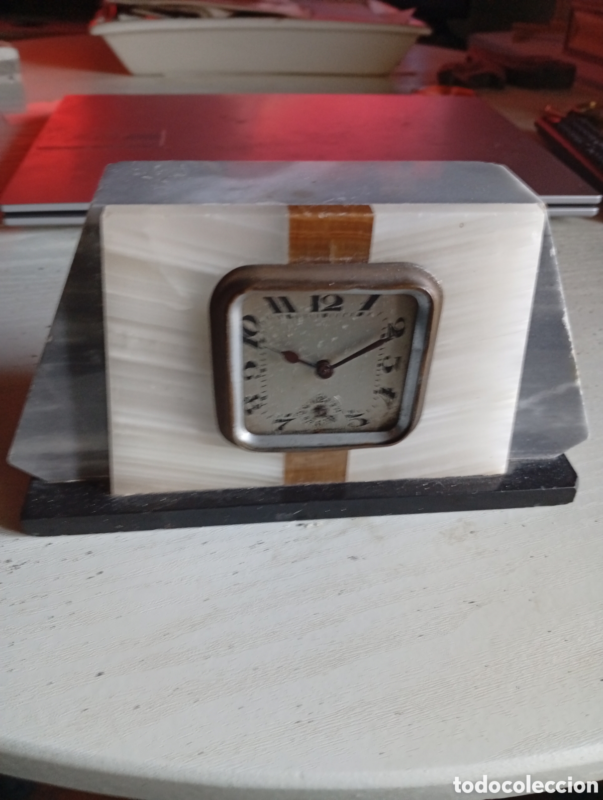 Relojes de carga manual: Reloj art deco de marmol - Foto 1