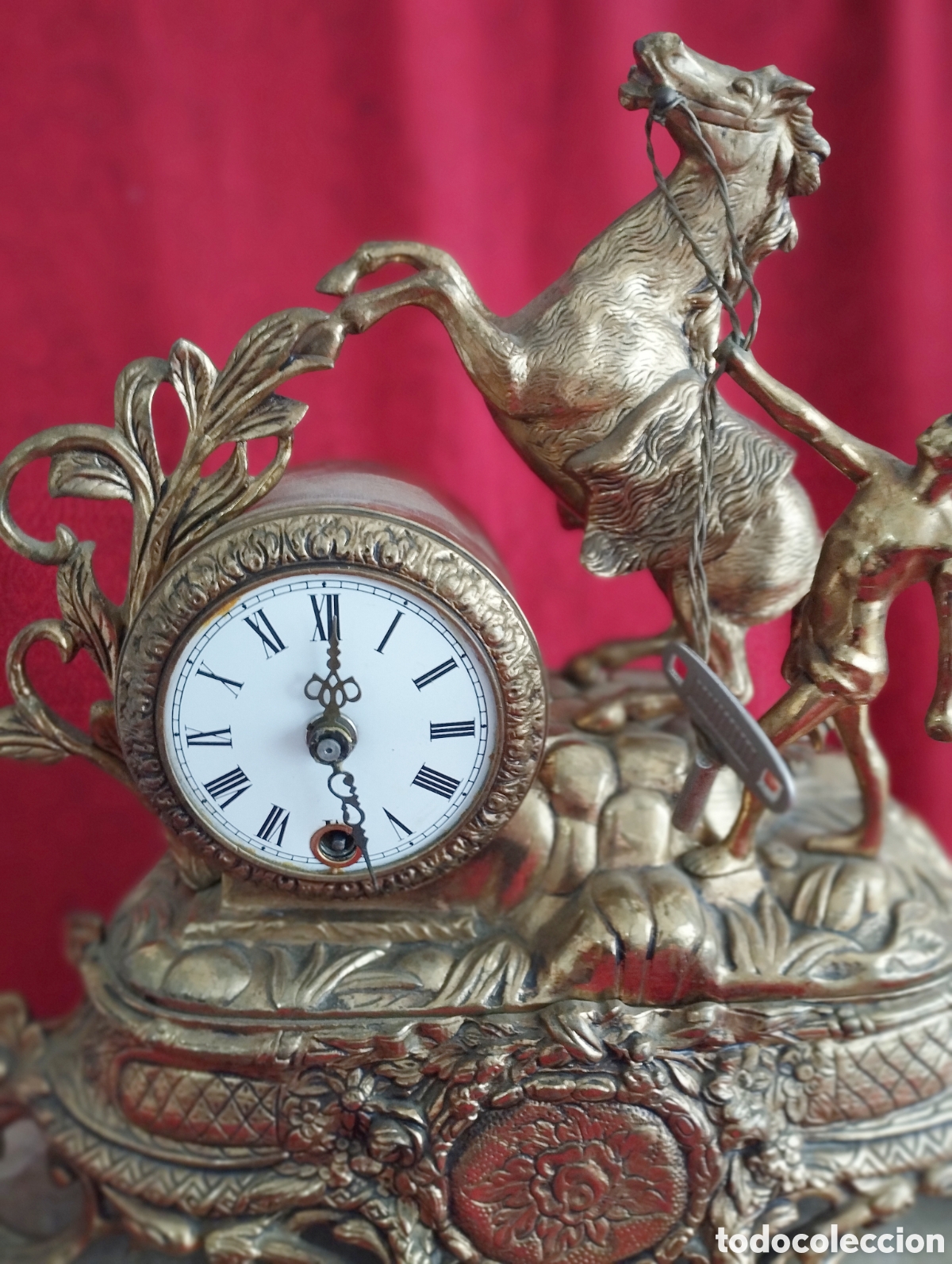 Relojes de carga manual: Antiguo Reloj a Cuerda y Bronce. - Foto 9