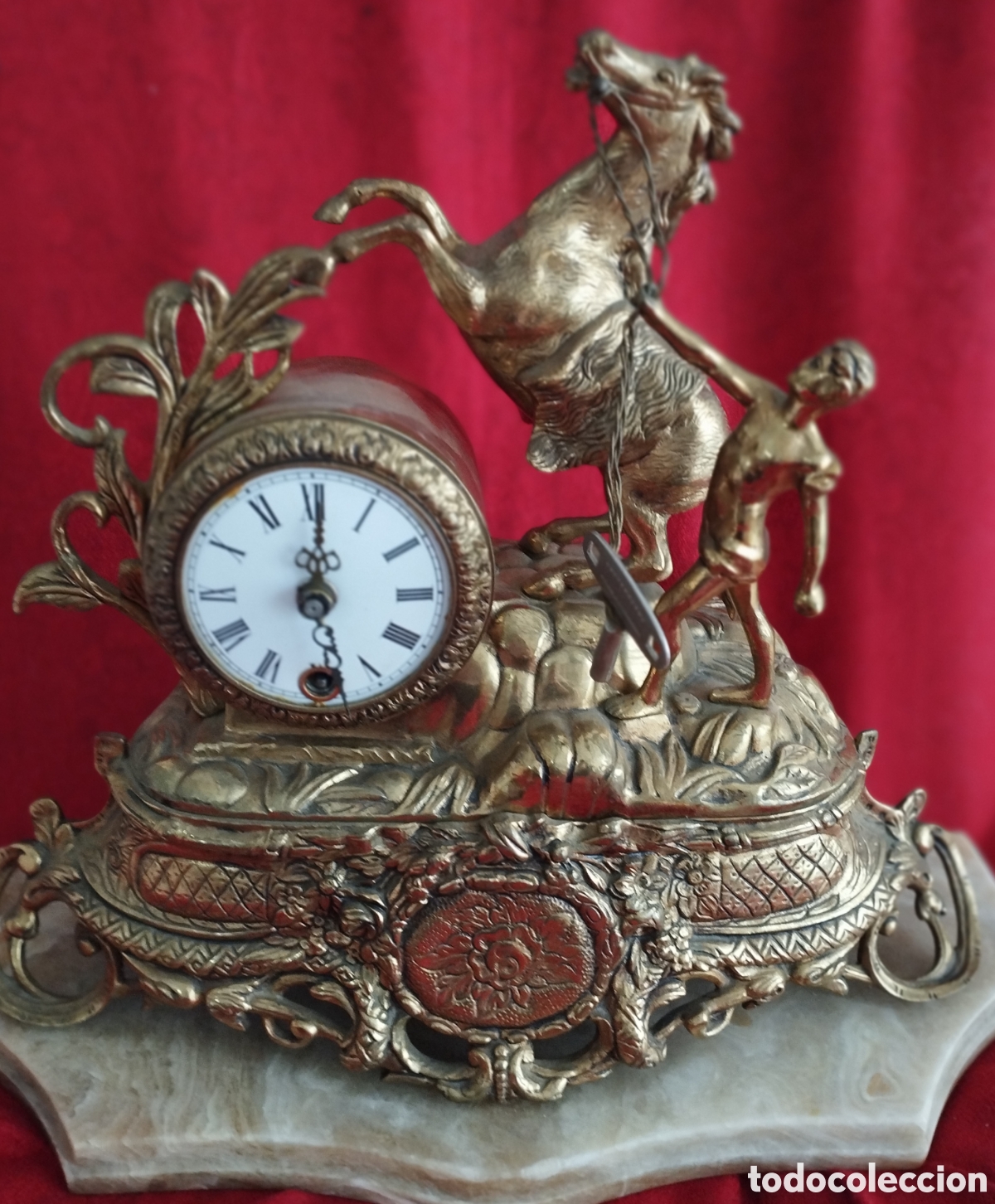 Relojes de carga manual: Antiguo Reloj a Cuerda y Bronce. - Foto 10