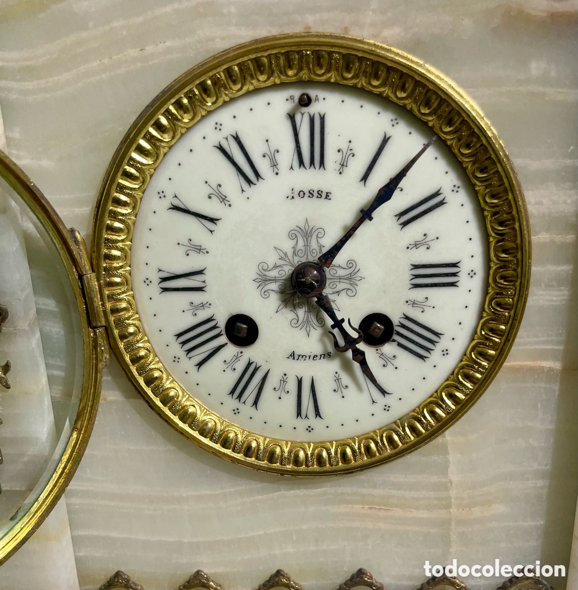 Relojes de carga manual: Reloj Antiguo de M&aacute;rmol y Bronce - Foto 3