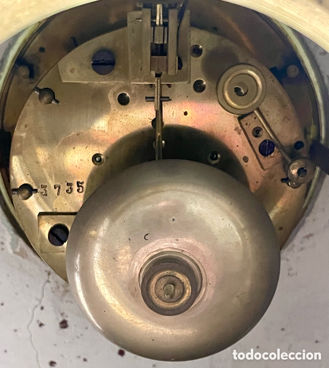 Relojes de carga manual: Reloj Antiguo de M&aacute;rmol y Bronce - Foto 6