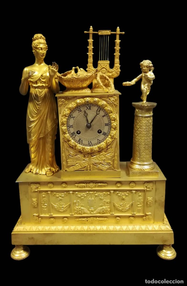 Relojes de carga manual: RELOJ SOBREMESA IMPERIO ORMOLU BRONCE DORADO AL MERCURIO