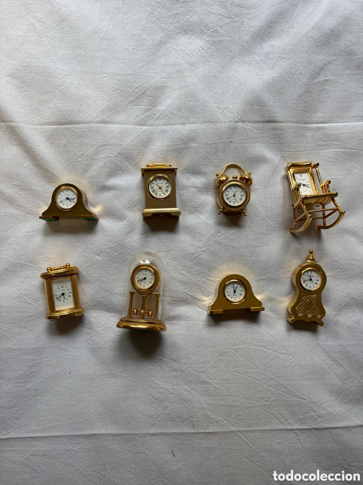 Relojes de carga manual: Lote 8 Relojes Miniatura Colecci&oacute;n Vintage Dorados Cuarzo