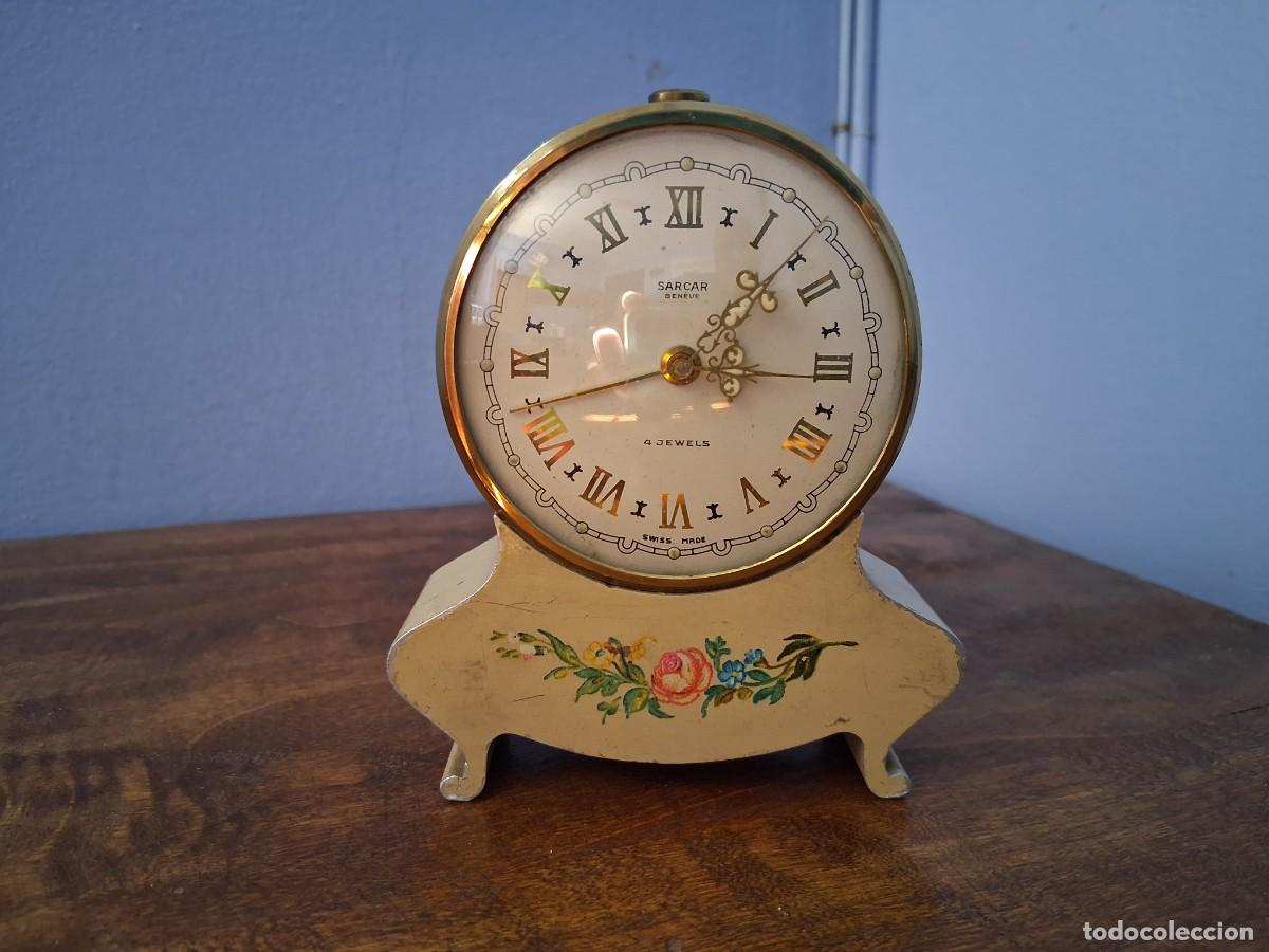 Relojes de carga manual: Reloj de sobremesa mesa despertador Sarcar Geneve Suiza Swiss