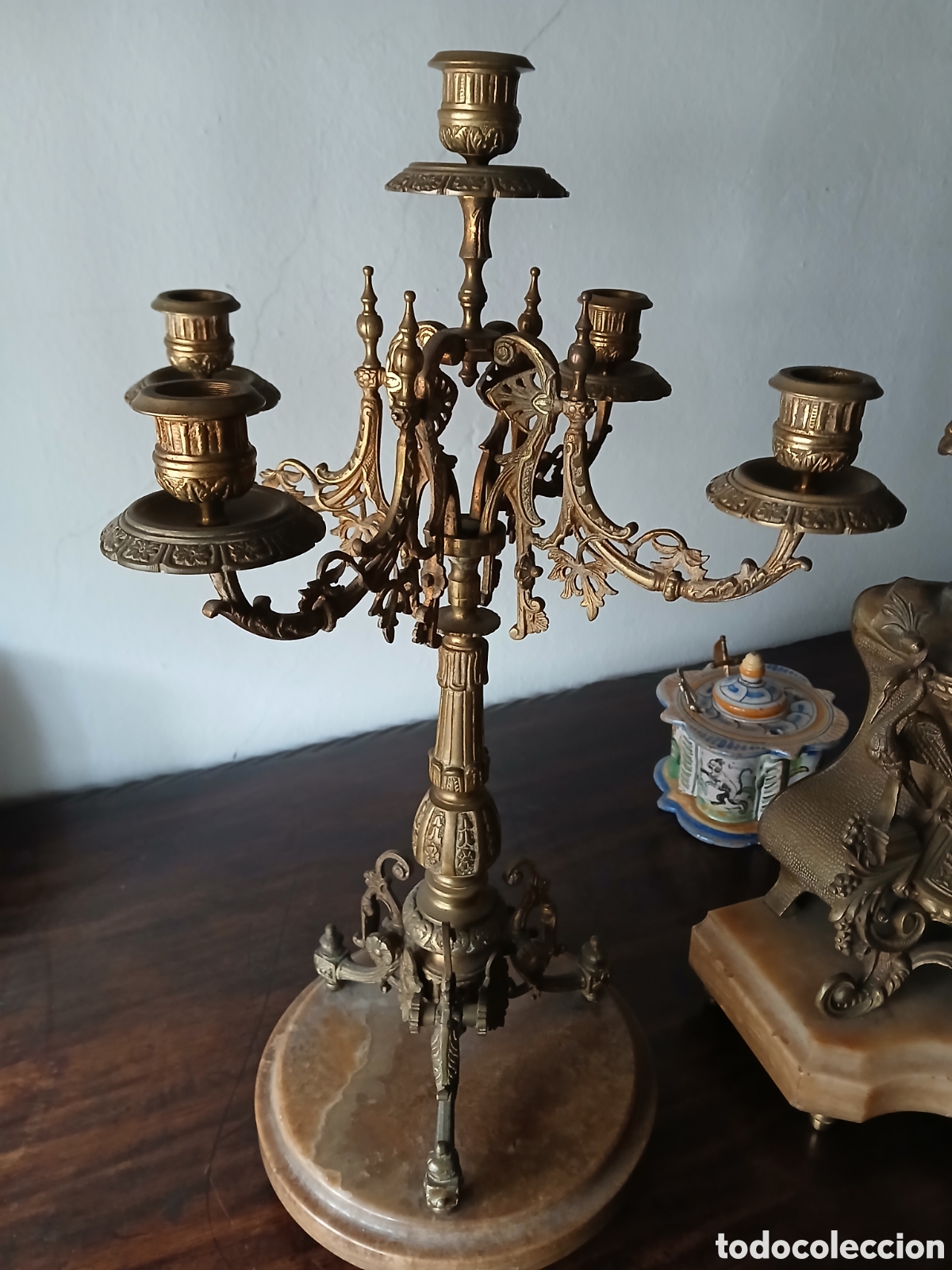 Relojes de carga manual: Conjunto de reloj y candelabros - Foto 3