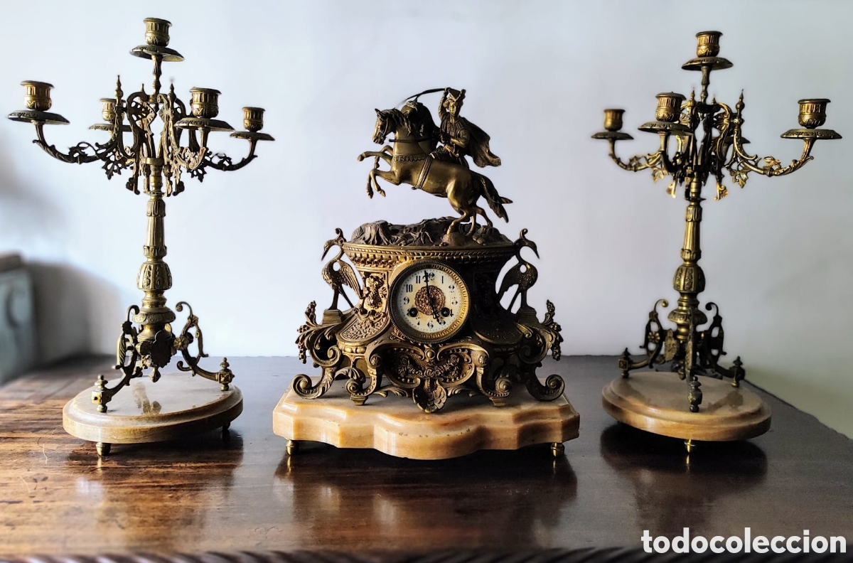 Relojes de carga manual: Conjunto de reloj y candelabros - Foto 7