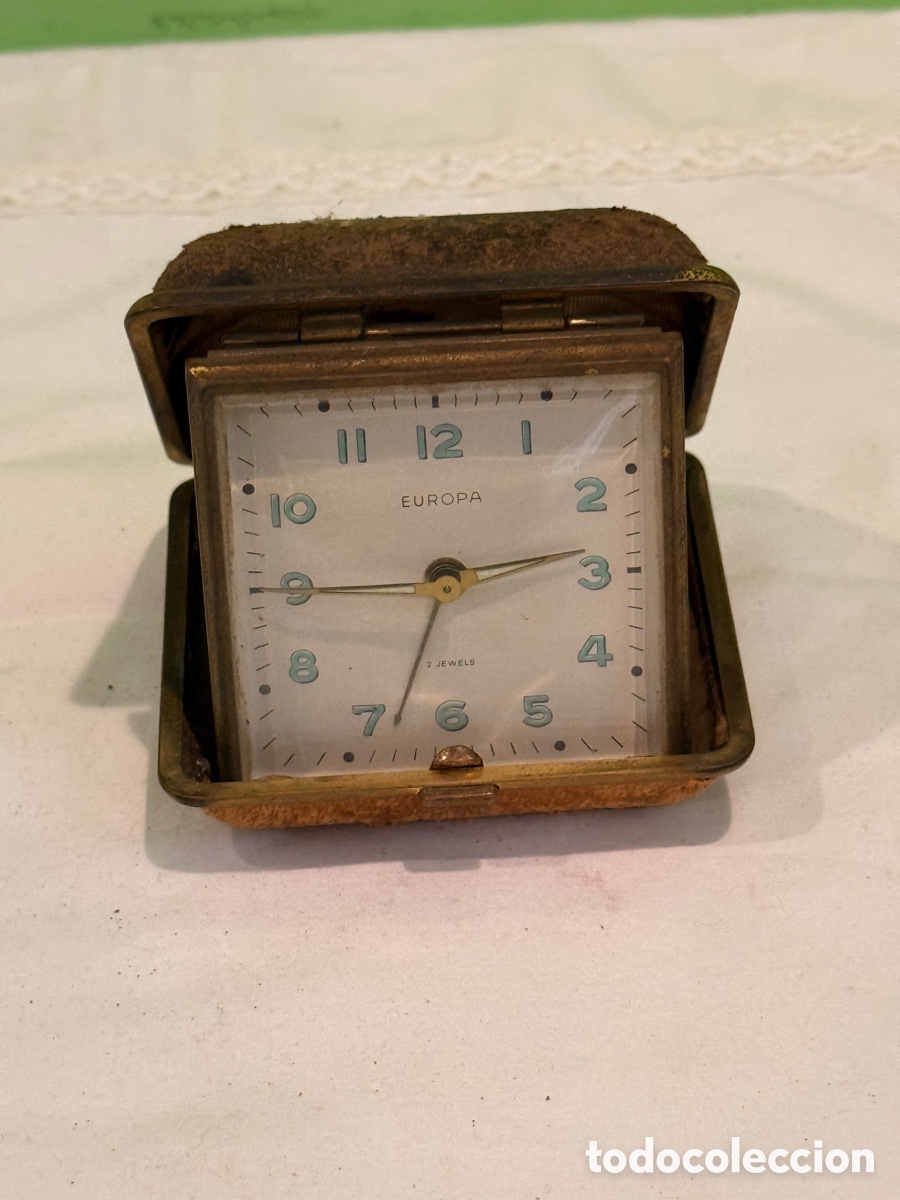 Relojes de carga manual: Antiguo reloj despertador de viaje Europa Art D&eacute;co a&ntilde;os 20 primera generaci&oacute;n funcionando