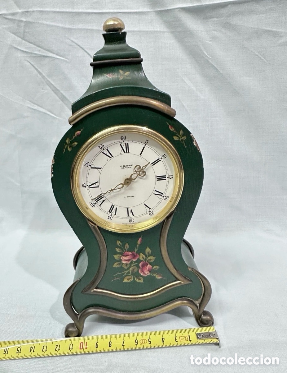 Rel&oacute;gios de carga manual: Antiguo Reloj Sobremesa W.BAUME GENEVE 8 JOURS MADE IN SWITZERLAND VINTAGE