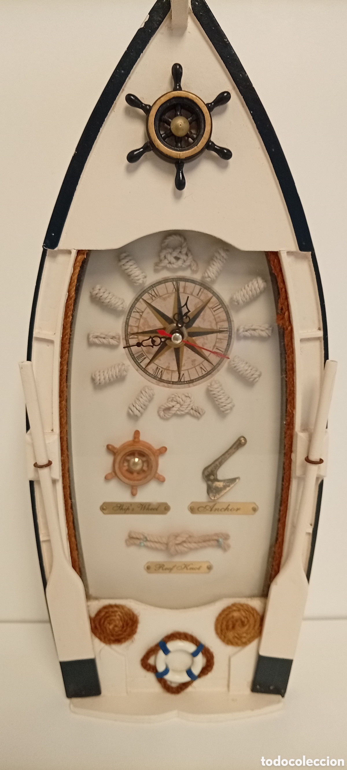 Relojes de carga manual: RELOJ DECORATIVO N&Aacute;UTICO CON PORTA LLAVES
