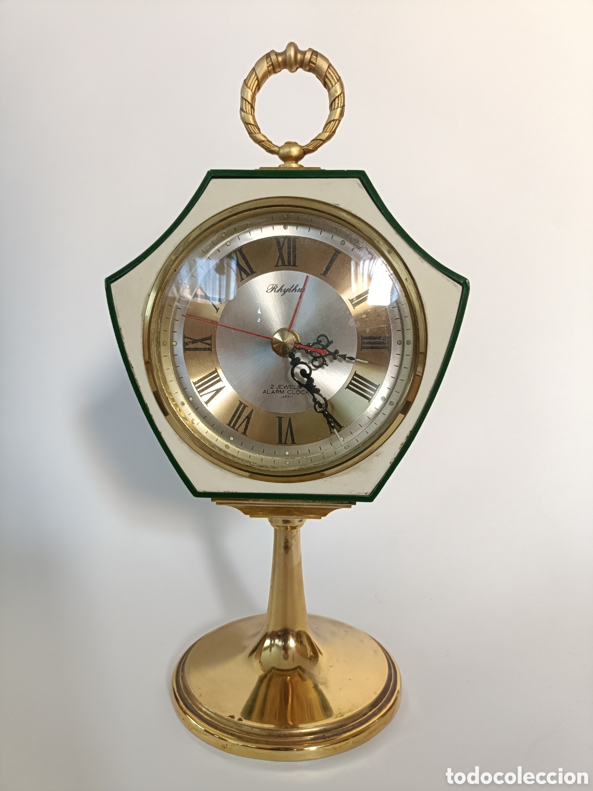 Relojes de carga manual: Reloj Despertador Vintage Rhythm Jap&oacute;n 70s Pedestal