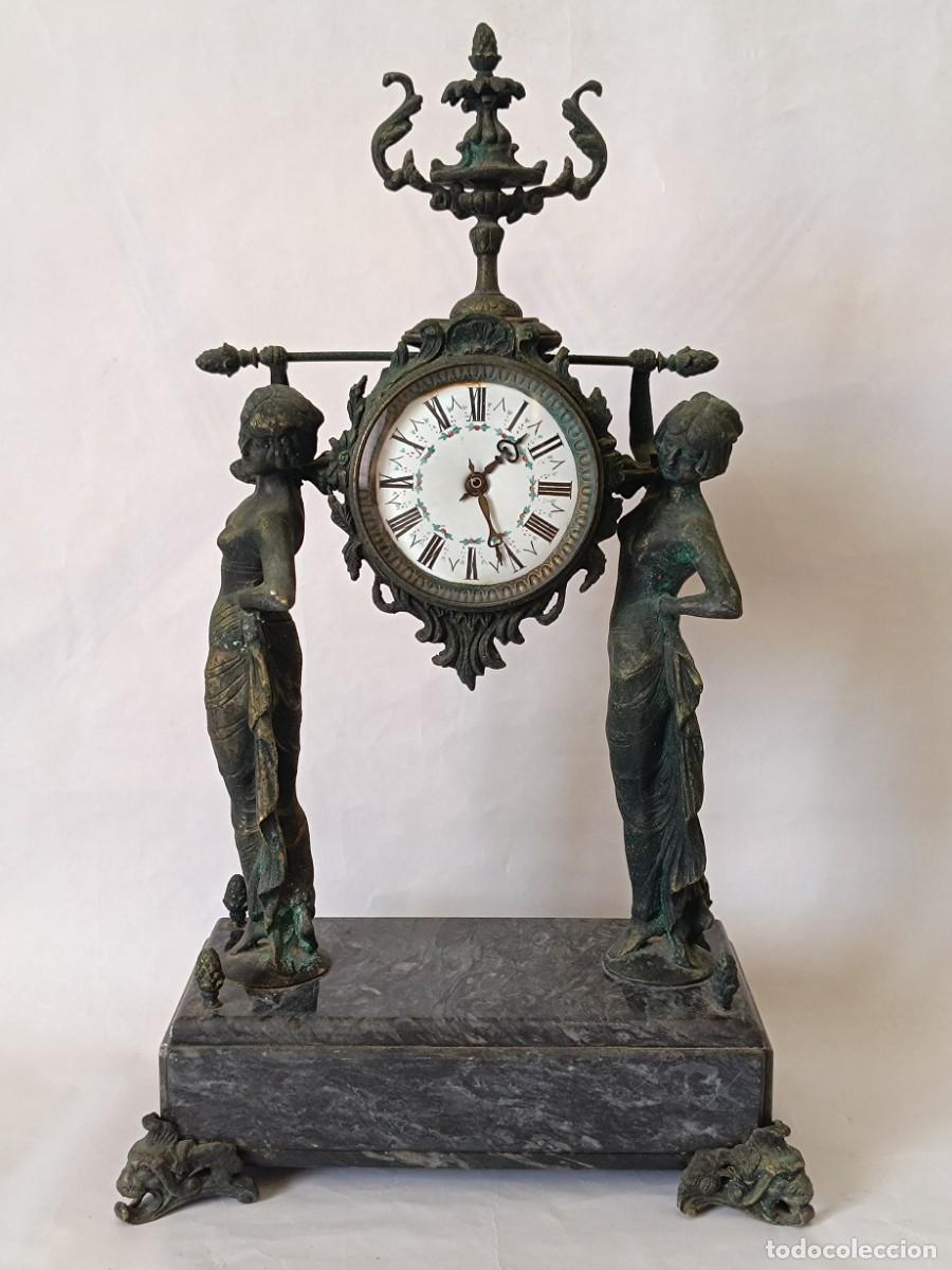 Relojes de carga manual: Magn&iacute;fico reloj de sobremesa franc&eacute;s &ndash; Siglo XIX
