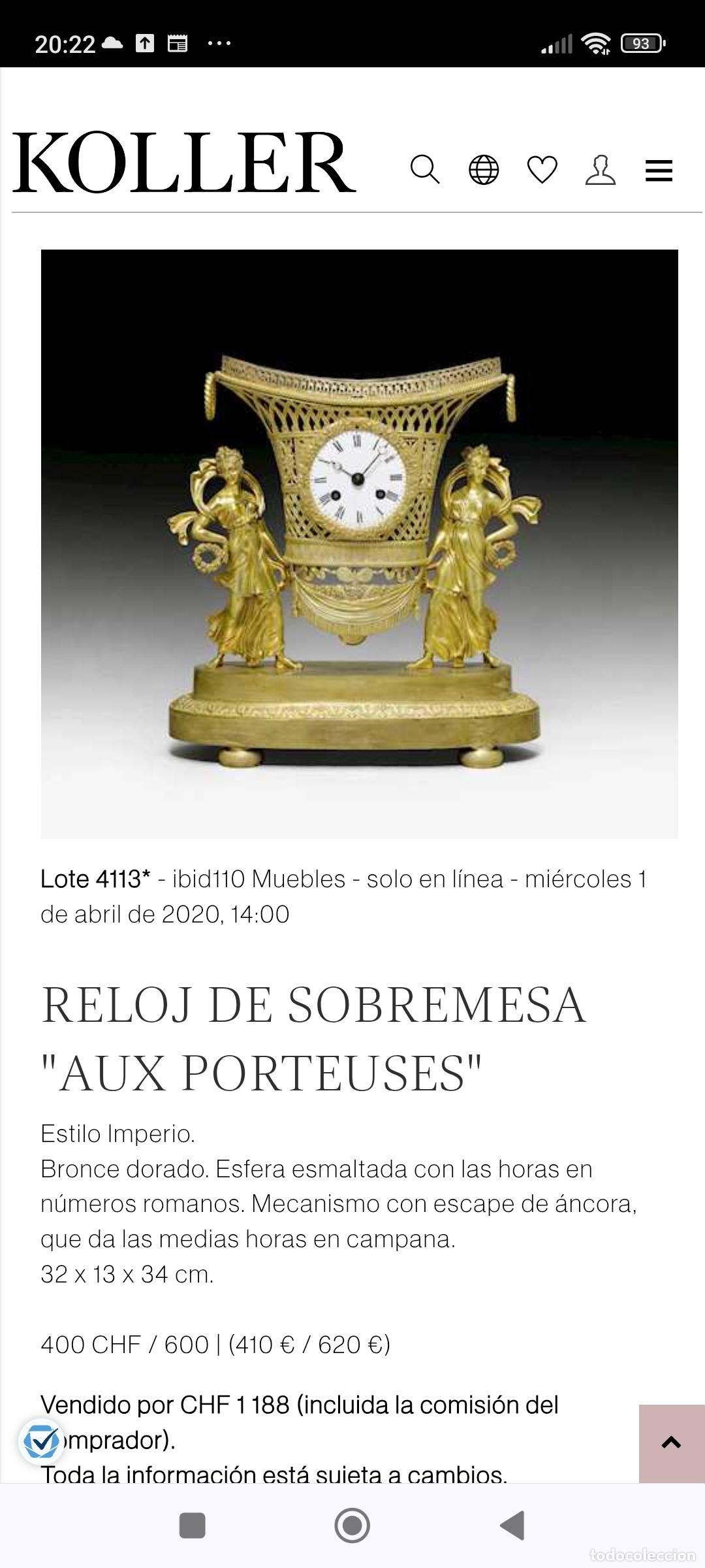 Relojes de carga manual: Reloj imperio de sobremesa - Foto 30