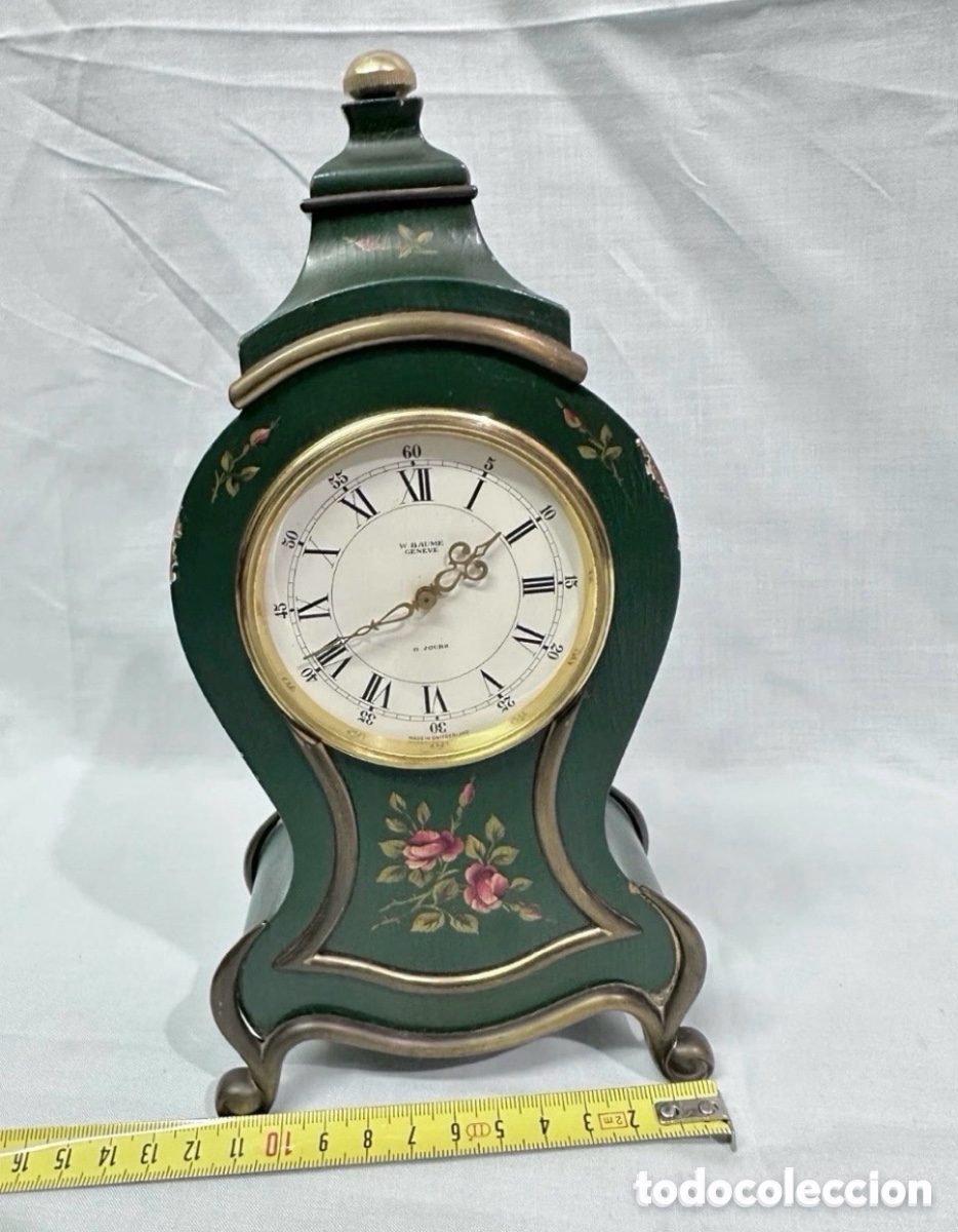 Relojes de carga manual: Antiguo Reloj Sobremesa W.BAUME GENEVE 8 JOURS MADE IN SWITZERLAND VINTAGE