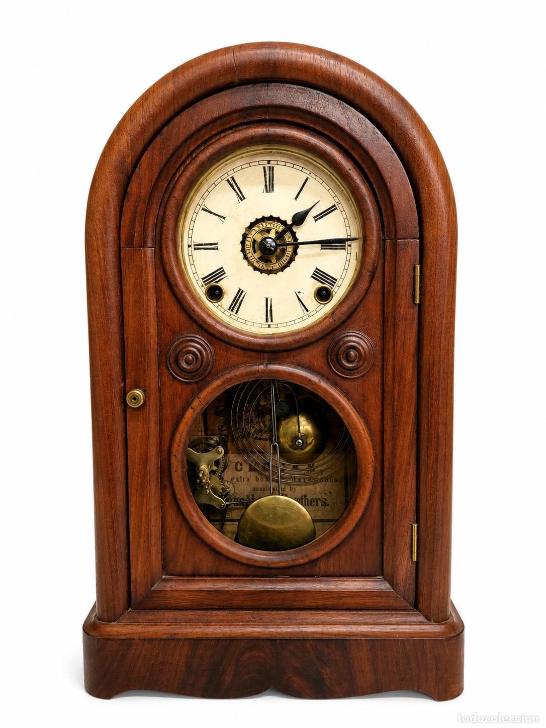 Relojes de carga manual: Reloj de Sobremesa Antiguo - Marca E. Ingraham & Co. - Funciona - 1870-1880 - Modelo &rdquo;Venetian&rdquo;