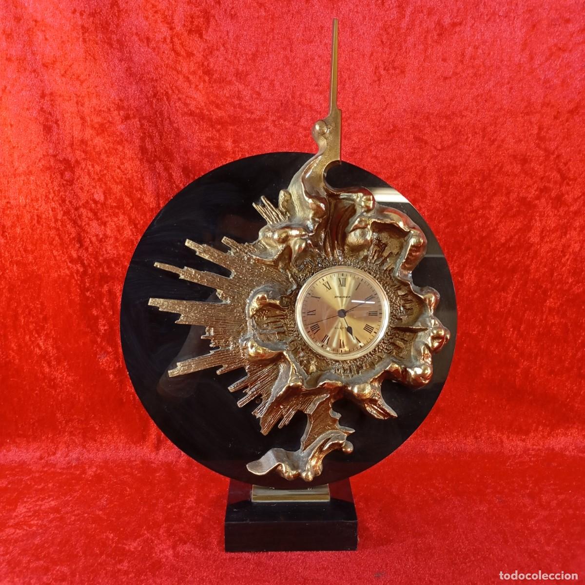 Relojes de carga manual: PRECIOSO RELOJ DE SOBREMESA - BRONCE FUNDIDO, &Aacute;GATA NEGRA -STAIGER -PRECISA REVISI&Oacute;N- 39 X 27 X 8 CM