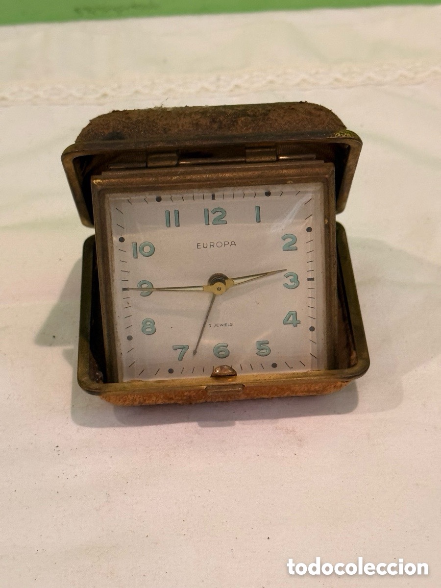 Relojes de carga manual: Antiguo reloj despertador de viaje Europa Art D&eacute;co a&ntilde;os 20 primera generaci&oacute;n funcionando