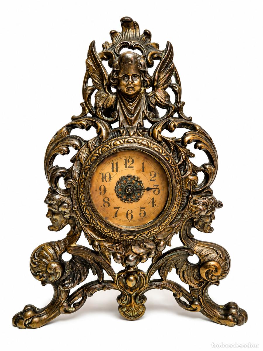 Relojes de carga manual: Reloj de Sobremesa Antiguo, Estilo Art Nouveau - Marca Estadounidense Westclox - Circa 1902-1906