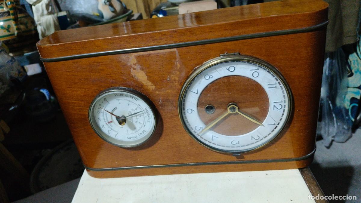 Relojes de carga manual: Horloge m&eacute;canique suisse et barom&egrave;tre 1950 fonctionne