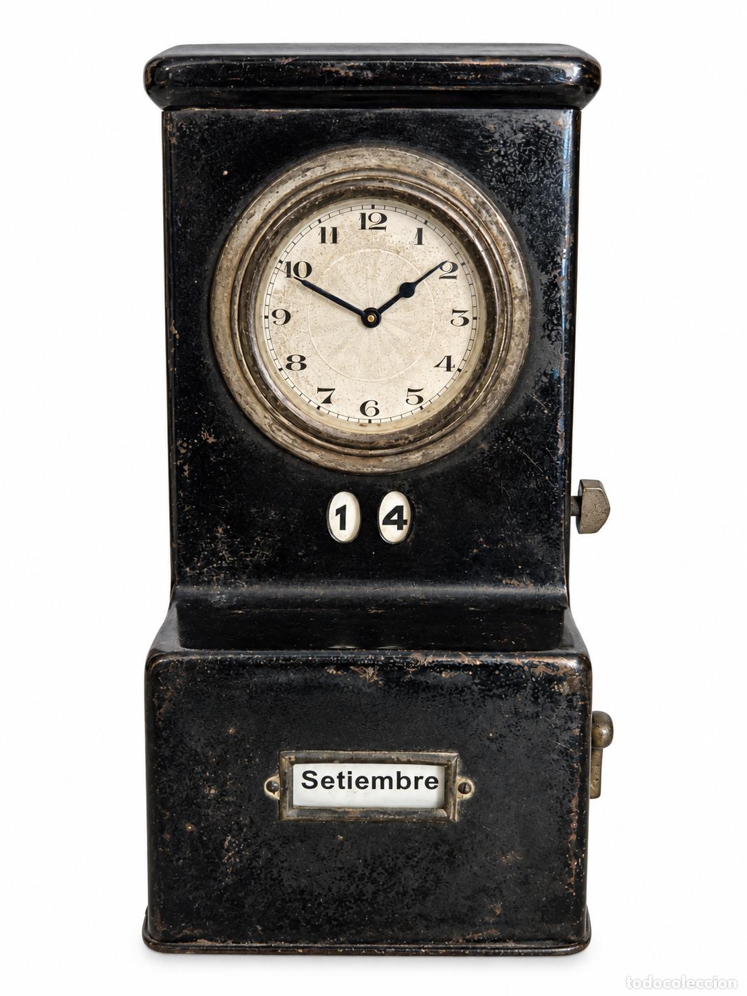 Relojes de carga manual: Reloj de Sobremesa de Despacho - Metal Esmaltado - A&ntilde;os 30