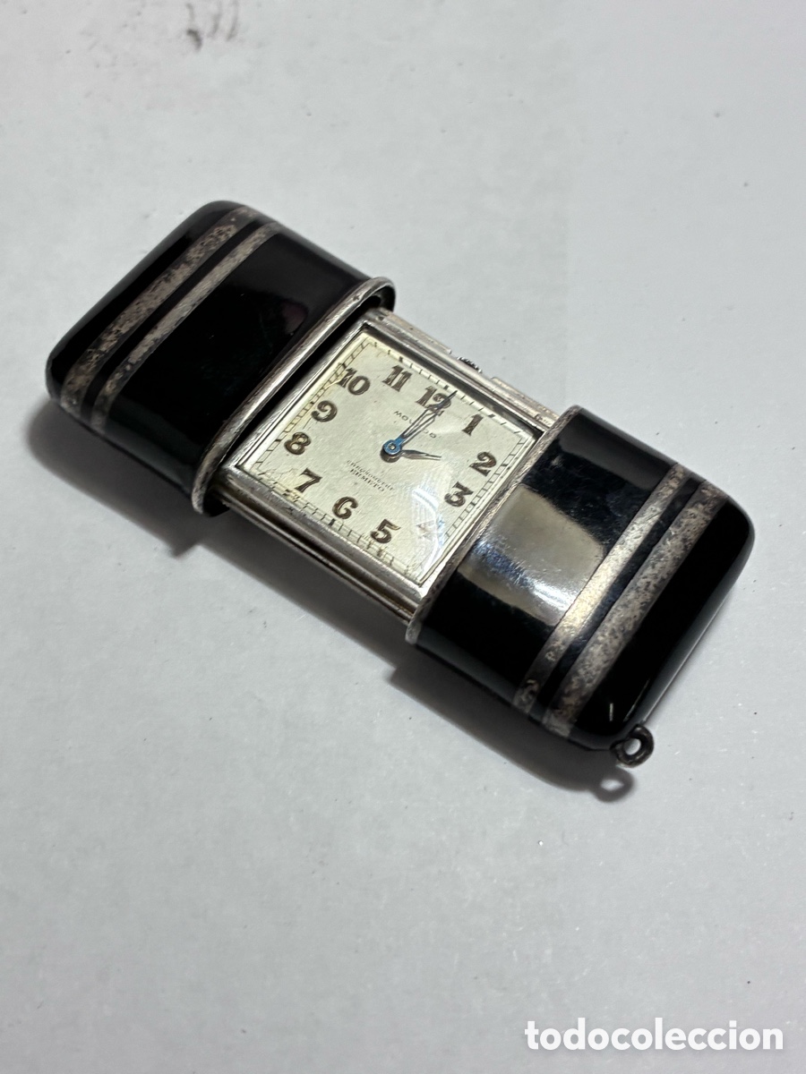 Relojes de carga manual: reloj de viaje vintage Movado Ermeto Plata 925