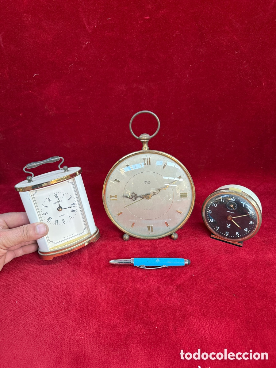 Clocks Manual Charge: Lote de 3 relojes antiguos,dos de cuerda!