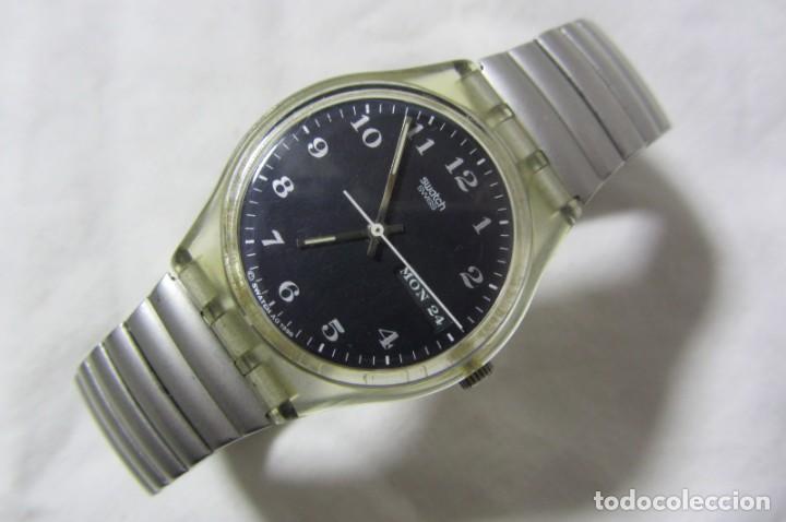 Relojes - Swatch: Reloj de pulsera Swatch 1996 correa metálica original, funcionando - Foto 2 - 302219563