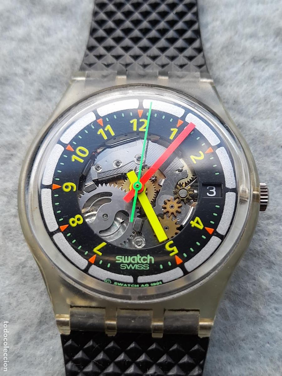 Relojes - Swatch: Reloj Marca Swatch Tipo Esqueleto de Cuarzo. - Foto 3