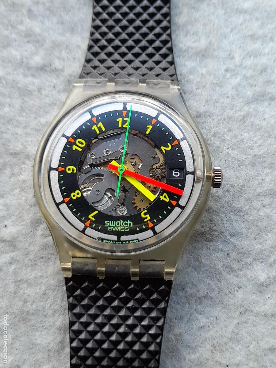 Relojes - Swatch: Reloj Marca Swatch Tipo Esqueleto de Cuarzo. - Foto 7