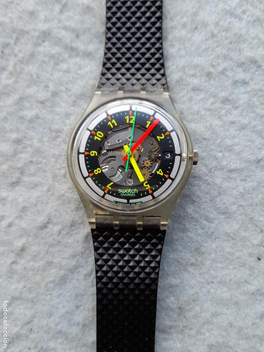 Relojes - Swatch: Reloj Marca Swatch Tipo Esqueleto de Cuarzo. - Foto 1
