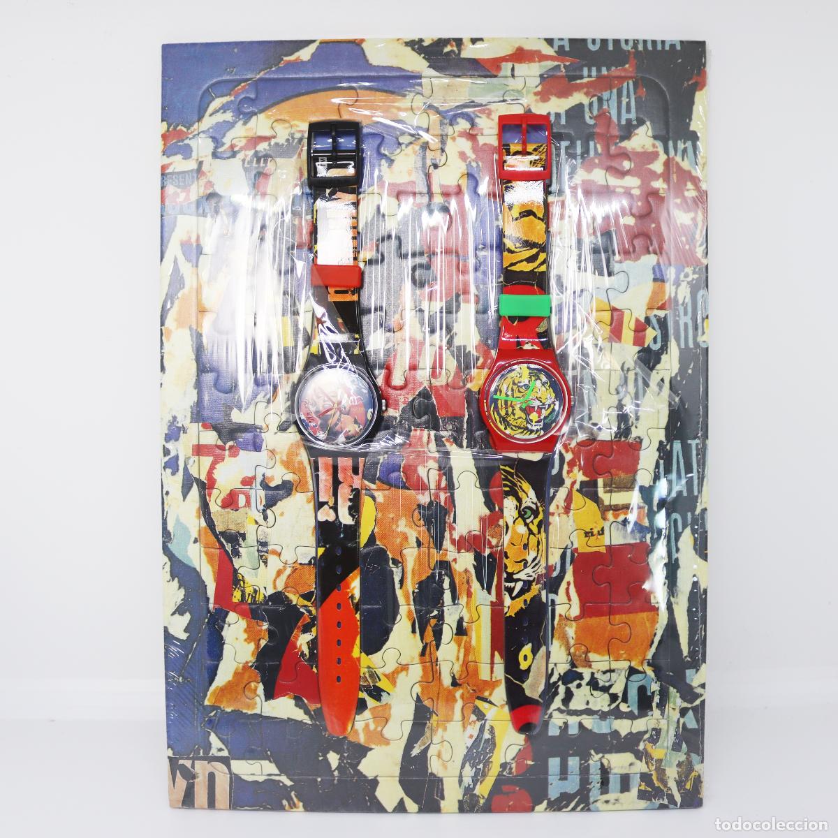 Relojes - Swatch: 1994 - SWATCH THE CLUB - MIMMO ROTELLA - MARILYN & BENGALA - modelo GZS04