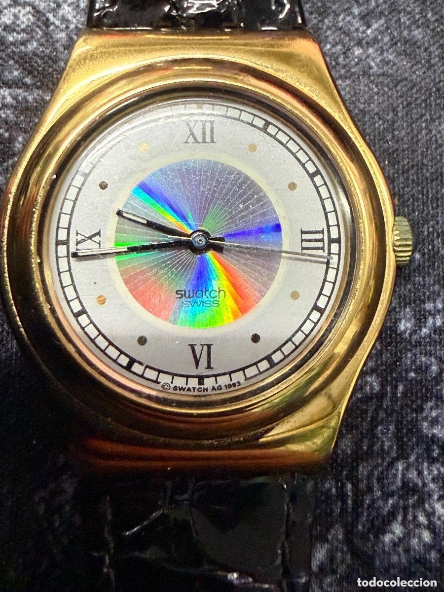 Uhren - Swatch: Swatch Vintage 1993 Acero Swiss Made &ndash; Esfera Arco&iacute;ris &Uacute;nica, Reloj Retro Original