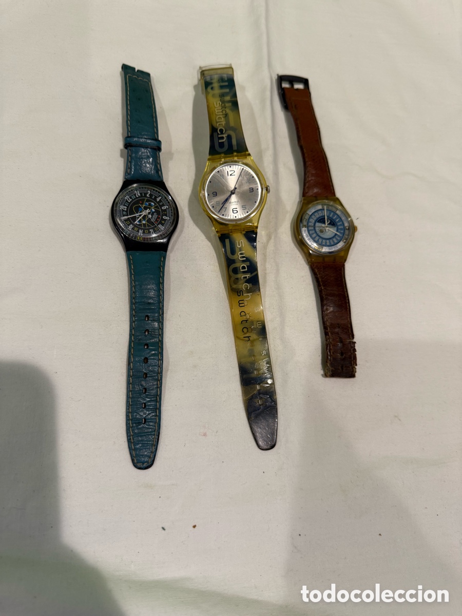Uhren - Swatch: Lote de 3 relojes Swatch vintage dise&ntilde;o original a&ntilde;os 80 90 para revisar