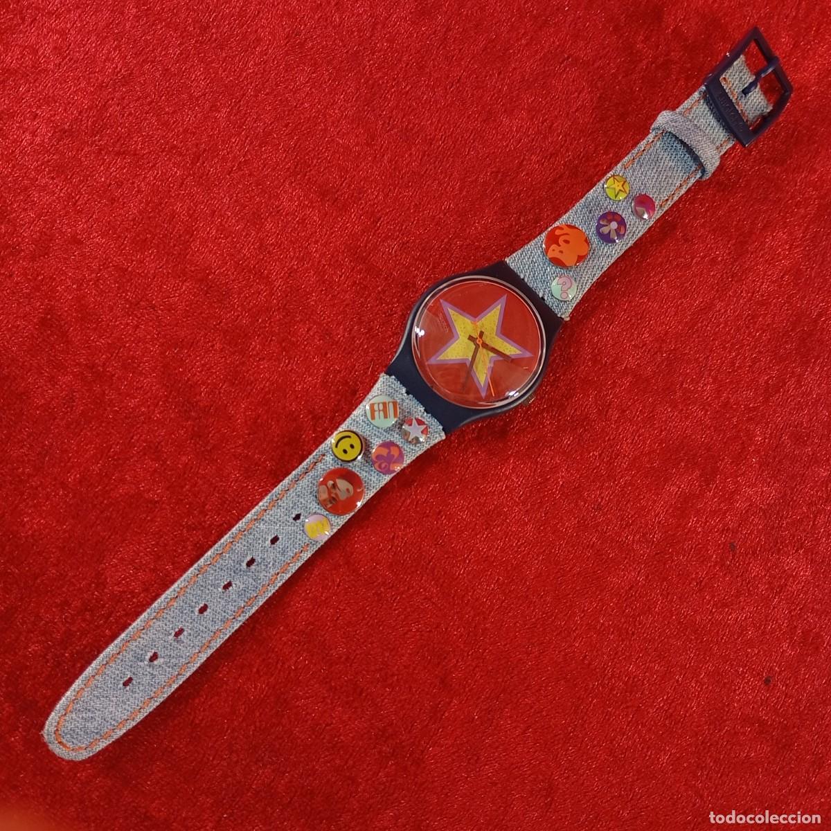 Relojes - Swatch: RELOJ SWATCH - &rdquo;STARS & PINS&rdquo; - GI101 - 1998 - PINES COLORIDOS - ESTRELLA DORADA - VINTAGE / 348