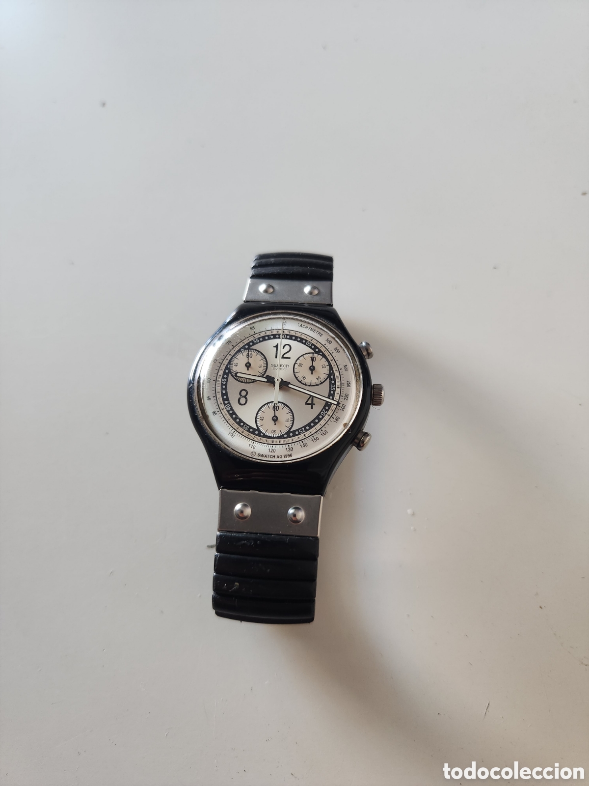 Montres - Swatch: RELOJ SWATCH CHRONO METAL EDGE. AG 1996. 4 JEWELS.