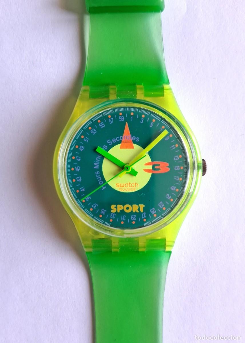 Relojes - Swatch: Reloj Swatch modelo Champ con correa verde neon - Foto 1