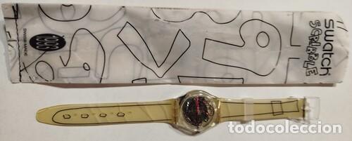 Relojes - Swatch: SWATCH SCRIBBLE (ref. GZ124) de 1993. Club Special, reloj Gent de dise&ntilde;o gr&aacute;fico multicolor...