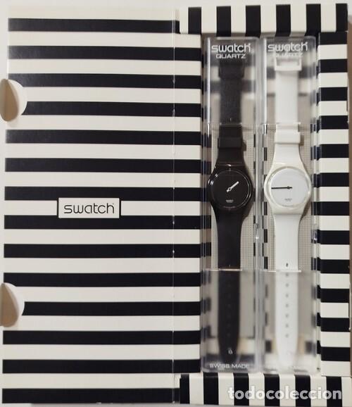 Relojes - Swatch: SWATCH BLACK & WHITE SET (ref. GZS10) de 1995. Conjunto original de dos relojes...