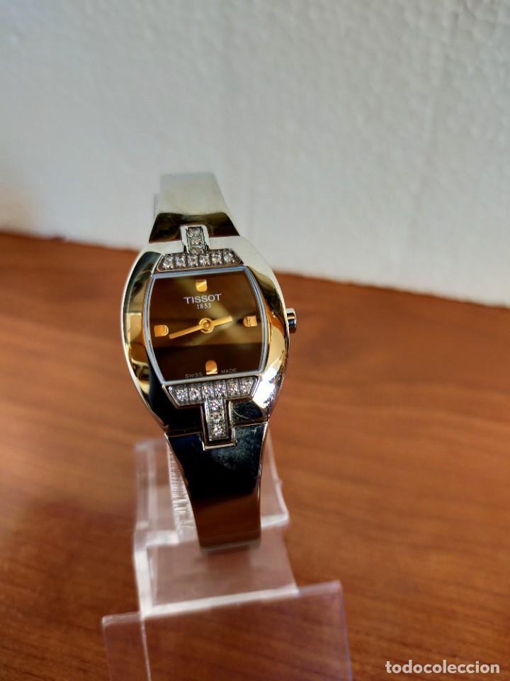 Relojes - Tissot: Reloj señora Tissot de cuarzo Suizo, caja de acero con brillantes correa de acero original Tissot. - Foto 5 - 213907660
