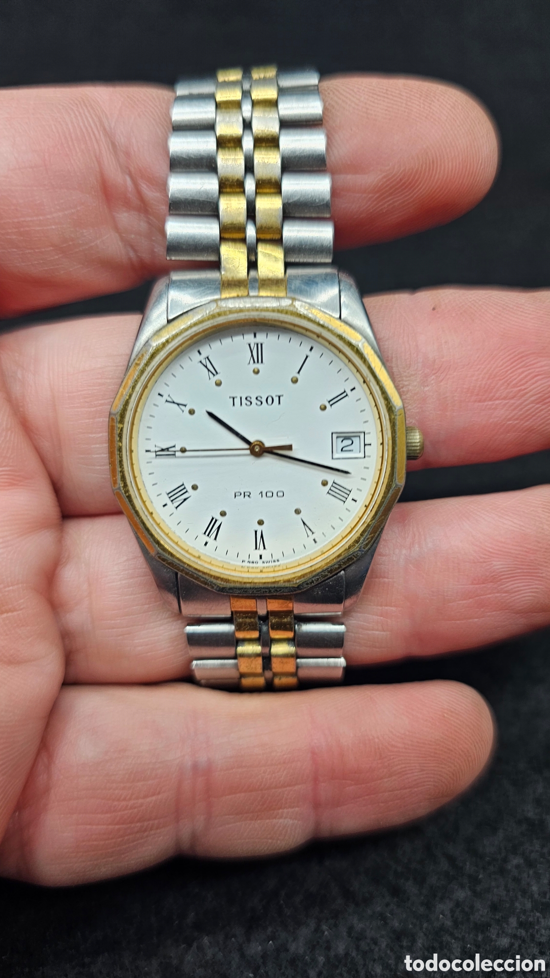 Montres - Tissot: Reloj Tissot PR 100 de cuarzo vintage en versi&oacute;n bitono (acero y dorado)