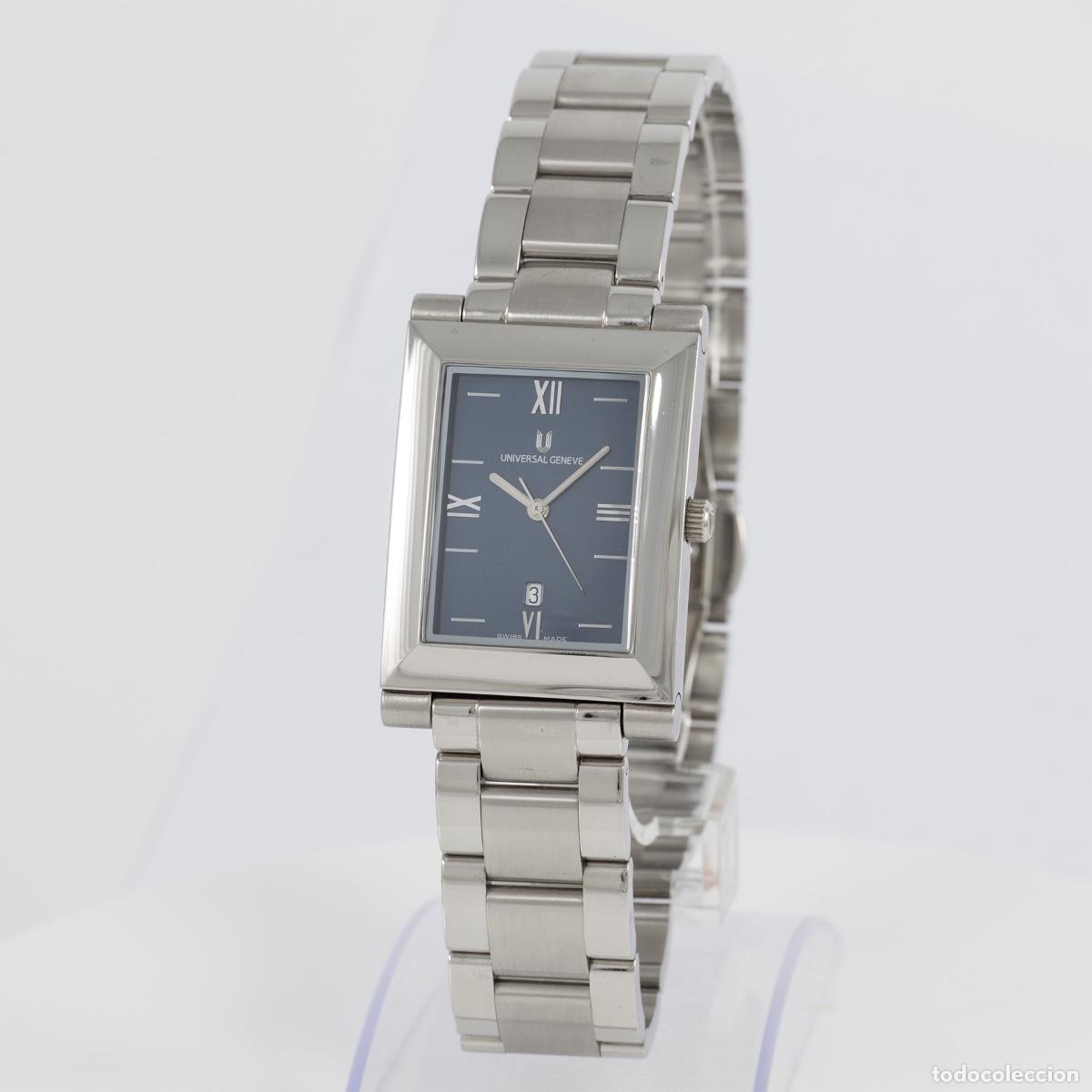 Relojes - Universal: Universal Geneve Quartz Steel Blue Dial Ref: 845.225 - Foto 3
