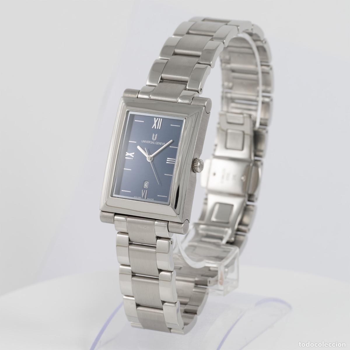 Relojes - Universal: Universal Geneve Quartz Steel Blue Dial Ref: 845.225 - Foto 4