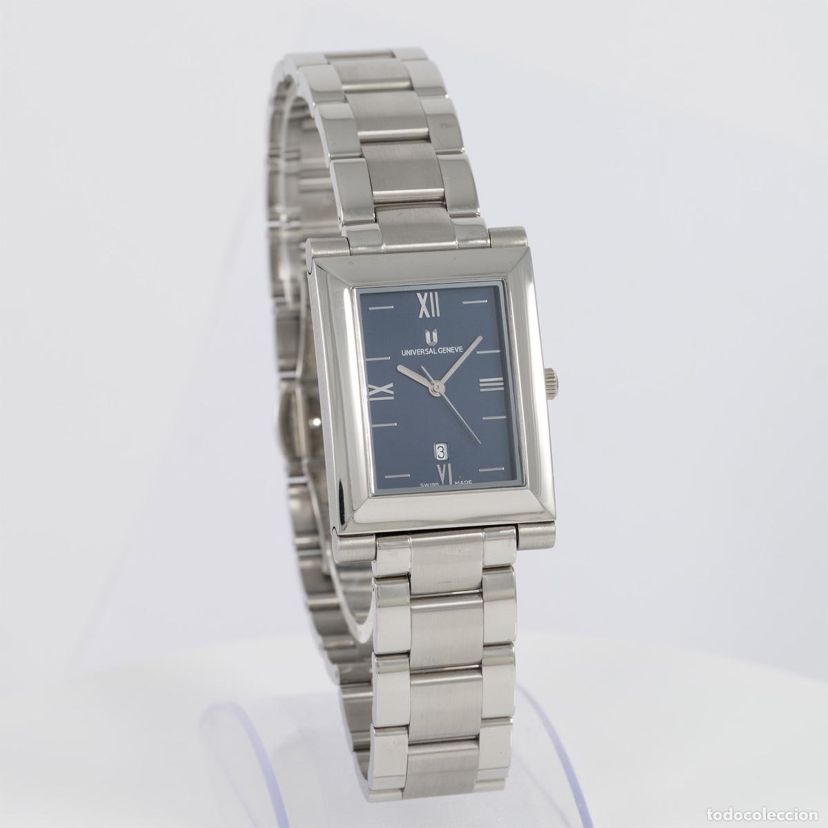 Relojes - Universal: Universal Geneve Quartz Steel Blue Dial Ref: 845.225 - Foto 6