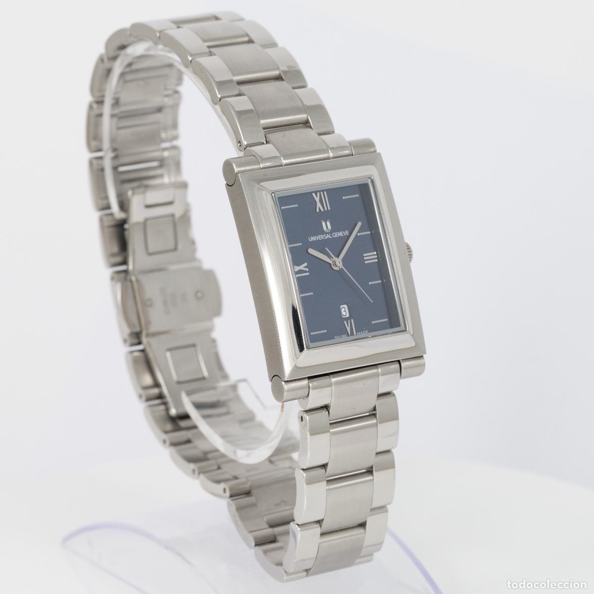 Relojes - Universal: Universal Geneve Quartz Steel Blue Dial Ref: 845.225 - Foto 7