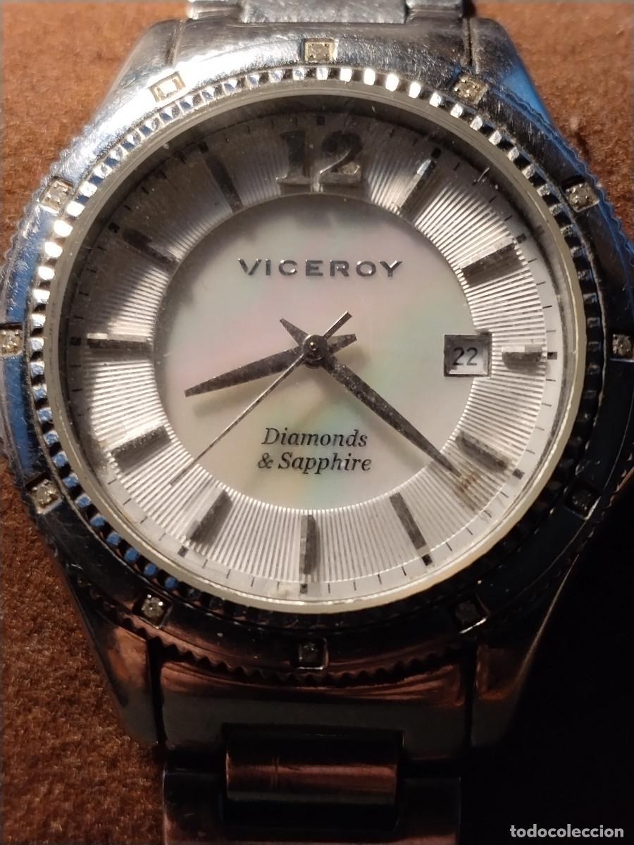 Relojes - Viceroy: Viceroy Diamonds & Sapphire &ndash; Acero &ndash; Cuarzo &ndash; Caja y Garant&iacute;a &ndash; Excelente Estado