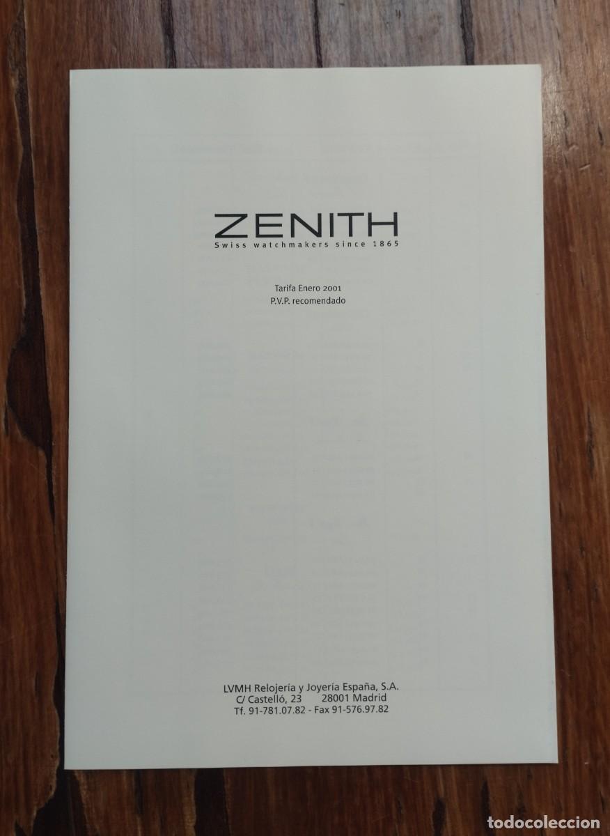Relojes - Zenith: Cat&aacute;logo de relojes Zenith Colecci&oacute;n 2001 con lista de precios. - Foto 15