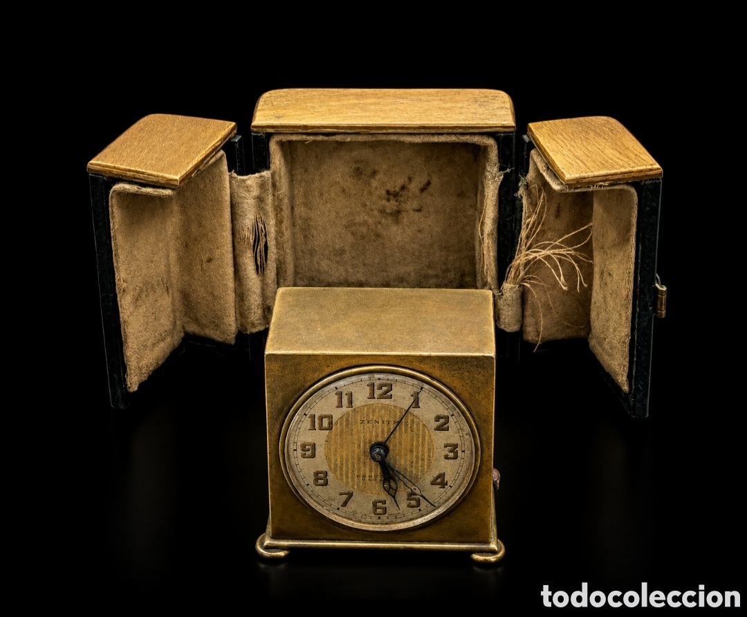 Relojes - Zenith: Magn&iacute;fico reloj de viaje marca zenit de 8 d&iacute;as en su caja original funciona perfecto a&ntilde;os 20