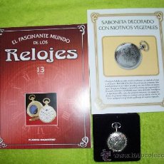 Relojes: RELOJ DE BOLSILLO SABONETA DECORADO CON MOTIVOS VEGETALES DE COLECCION DEL 2002. Lote 30367043