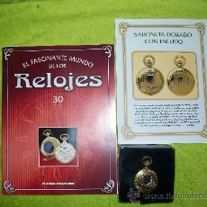 Relojes: RELOJ DE BOLSILLO SABONETA DORADO CON ESCUDO DE COLECCION DEL 2002. Lote 30373049