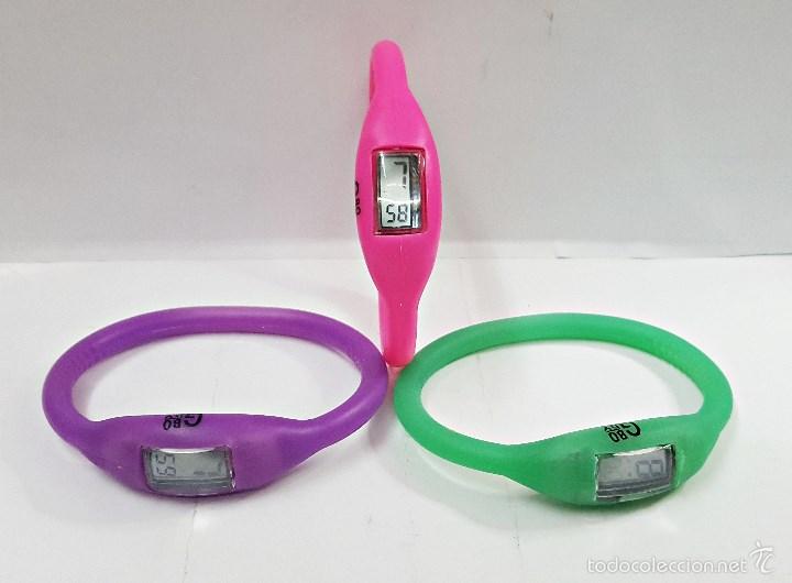 Relojes: Lote 3 relojes G&B digitales. De silicona - Foto 1